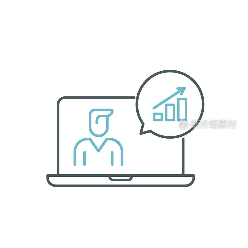 财务顾问双色线图标设计与可编辑的笔画。适用于信息图表，网页，移动应用程序，UI, UX和GUI设计。